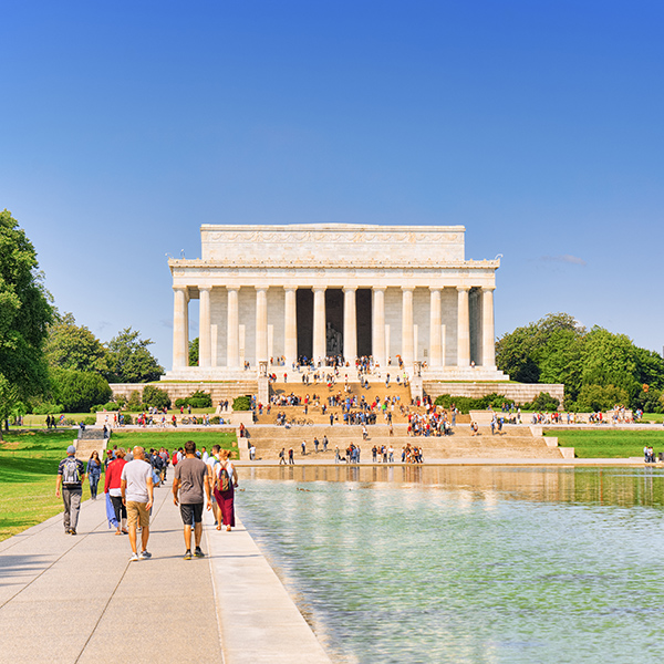 Washington, DC, USA - September 10,2017 : Lincoln Memorial U.S. National Register of Historic Places,
U.S. National Memorial.