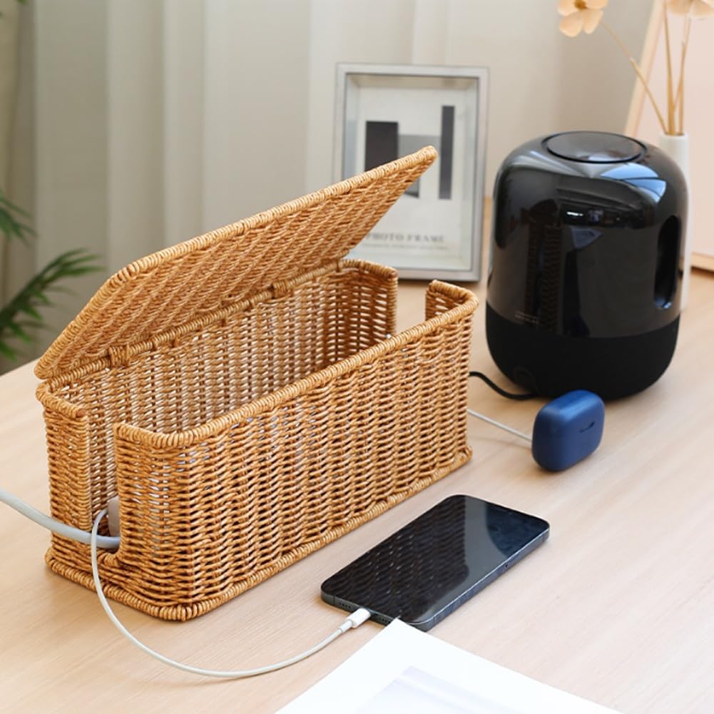 woven basket for cord management
